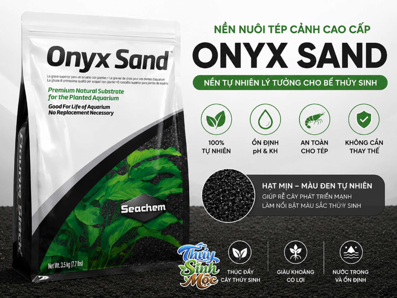 Nền nuôi tép Seachem Onyx Sand