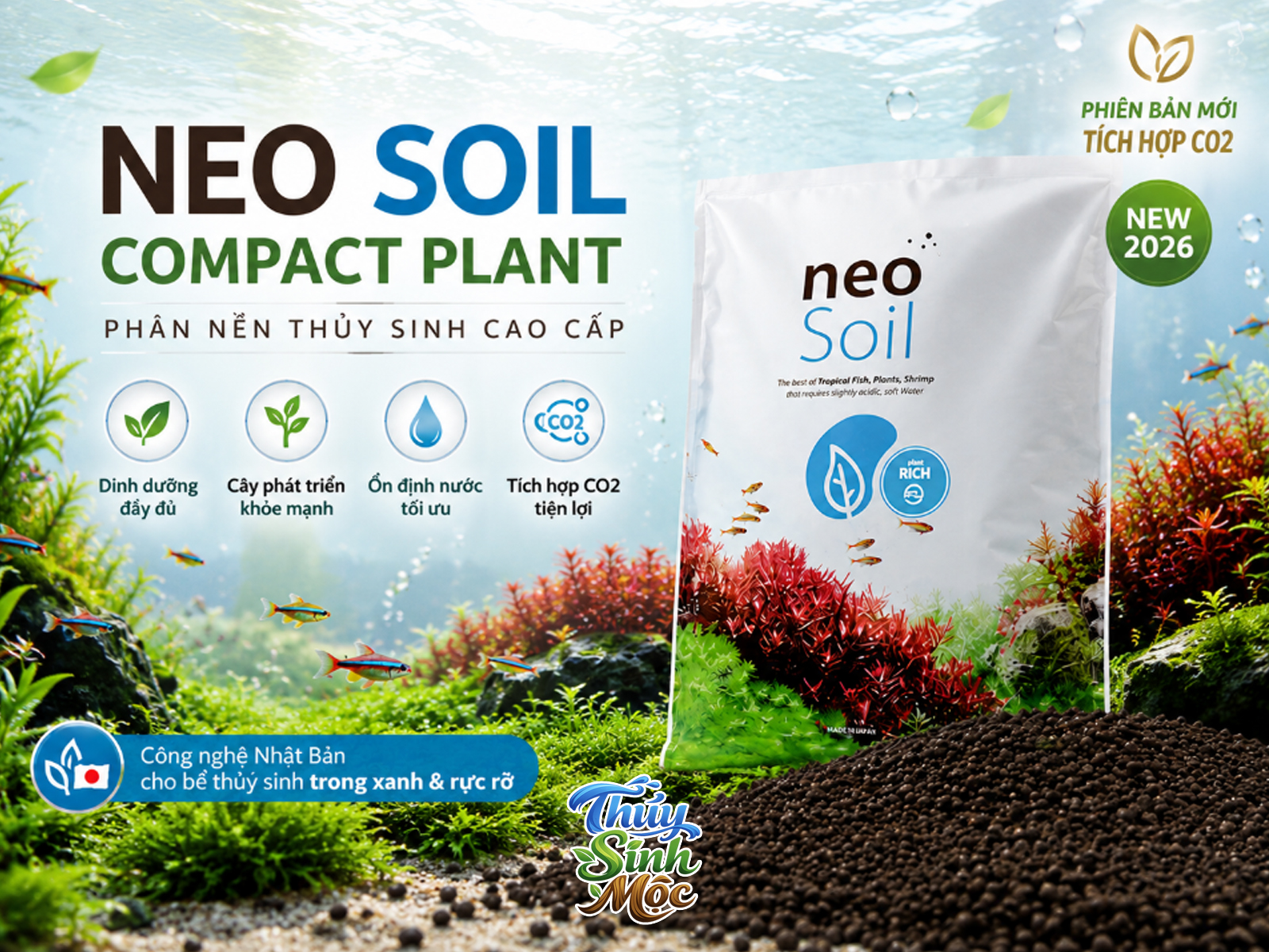 Phân nền thủy sinh Neo Soil Compact Plant